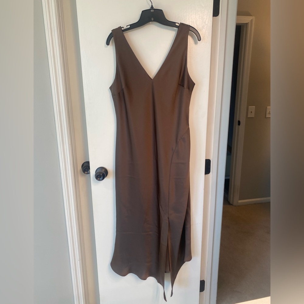 Brown silky dress